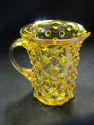 Small Yellow Hobnail Glass Pitcher