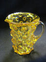 Small Yellow Hobnail Glass Pitcher