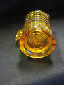 Small Yellow Pressed Glass Pitcher - Square Handle