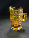 Small Yellow Pressed Glass Pitcher - Square Handle