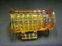 Small Yellow Pressed Glass Pitcher - Square Handle