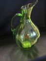 Hand Blown Artist Glass Pitcher - Green