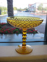 Amber Colored Glass Compote/Candy Dish