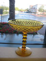 Amber Colored Glass Compote/Candy Dish