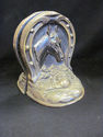 Vintage Pair of Cast Metal Horse/Horseshoe Bookend