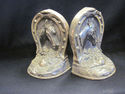 Vintage Pair of Cast Metal Horse/Horseshoe Bookend