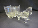 Pressed Glass Donkey and Cart Vase