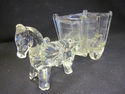 Pressed Glass Donkey and Cart Vase