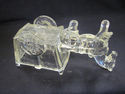 Pressed Glass Donkey and Cart Vase