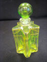 Green and Gold Perfume Bottle with Stopper - Italy