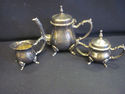 Silverplated Child's Teapot, Creamer and Sugar Set