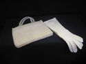 Vintage Pearl Handbag and 3/4 Length Pearl Gloves