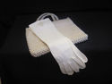 Vintage Pearl Handbag and 3/4 Length Pearl Gloves