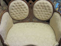 Antique French Settee - Cream Upholstery