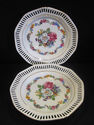 Set of Two Floral Reticulated Plates - W. Germany