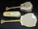 Vintage Gold Metal Scroll Vanity Three Piece Set