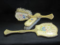 Vintage Gold Metal Scroll Vanity Three Piece Set