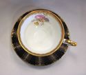 PARAGON Tea Cup & Saucer - Gold Gilt/Black/Florals