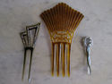 Set of Four Vintage Hair Combs & Hair Pin