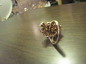 Vintage Ladies Ring - Granets and Diamond- 10K Gol