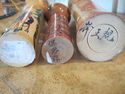 Set of Three Vintage Kokeshi Wood Dolls - Hand Pai