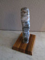 Wonderful Polished Web Stone on Zebra Wood Stand