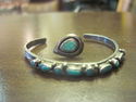 Vintage Sterling Silver & Turqoise Baby Bracelet &