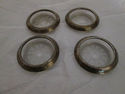 Antique Glass Coasters with Sterling Rims "Frank M