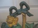 Large AnTIQUE Cast Iron Door Stop - Flower Basket