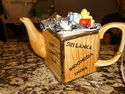 English Teapot Tea Pot - Crate w/Decorated Lid