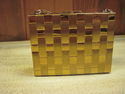 Retro Small Ladies Gold Metal Woven Purse