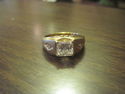 Antique Man's Ring - CZ Stones  - 10K Gold