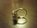 Vintage Ladies Ring - Granets and Diamond- 10K Gol