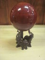 Deep Mahagony Wooden Sphere on Elephant Base