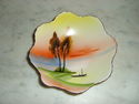 Antique Handpainted Noritake Dish - Boat and Trees