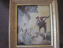 Antique Figural Framed Decoupage 