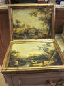 Italian Pair of Framed Pastoral Prints on Board 