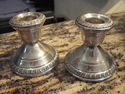 Antique Weighted Sterling Silver Candle Holders - 