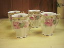 Set of Four Small Tea Cups - Austria - Pink Floral