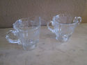 Etched Glass Creamer and Sugar Bowl