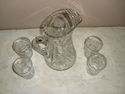 Vintage Crystal Pitcher and Four Tumblers