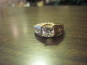 Antique Man's Ring - CZ Stones  - 10K Gold