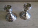 Antique Sterling Silver Candleholders - Weighted 