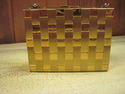 Retro Small Ladies Gold Metal Woven Purse