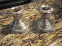 Antique Weighted Sterling Silver Candle Holders - 