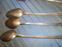 Set of Nine Iced Tea Spoons - Mixed Pattern - Silv