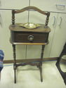 Vintage Wooden Smoke Stand with Brass Ashtray