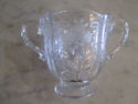 Etched Glass Creamer and Sugar Bowl