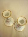 Pair French Limoges Hand-painted Candleholders - F