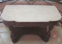 Antique Walnut Console Marble-Top Hall Table Hand-